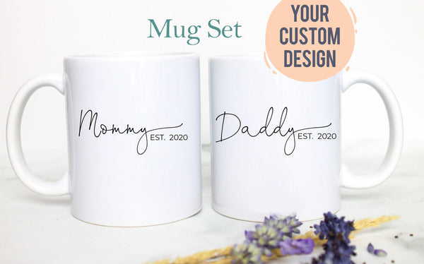 Mommy and Daddy Individual or Mug Set - White Ceramic Mug