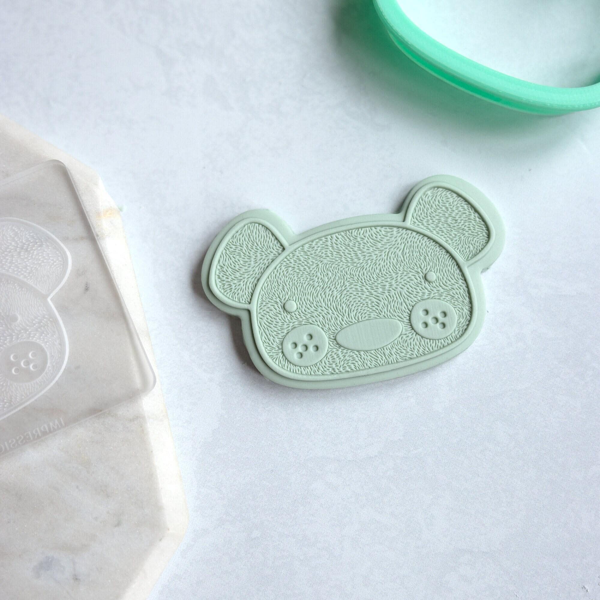 Bear Head - Acrylic Fondant Embosser With Optional Cutter