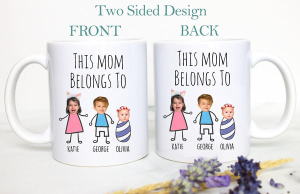 Custom Baby Face Photo Gift For Mom Dad Individual OR Mugset, This Mom Dad Belongs To, Personalized Photo Mug, Christmas Gift, Baby Face Mug