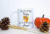 Autumn Leaves & Pumpkins Please - White Ceramic Mug