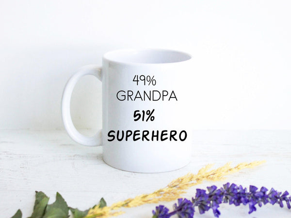 49% Grandpa 51% Superhero - White Ceramic Mug