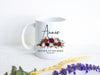 Burgundy Fall Winter Floral Mother of the Groom Custom Name With Date - White Ceramic Mug