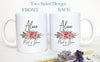 Bohemian Boho Floral Maid of Honor Custom Name With Date - White Ceramic Mug