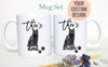Personalized Black Cat Mom and Dad Individual or Mug Set #2 - White Ceramic Custom Mug