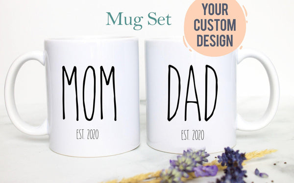 Mom and Dad Individual or Mug Set EST #7 - White Ceramic Mug