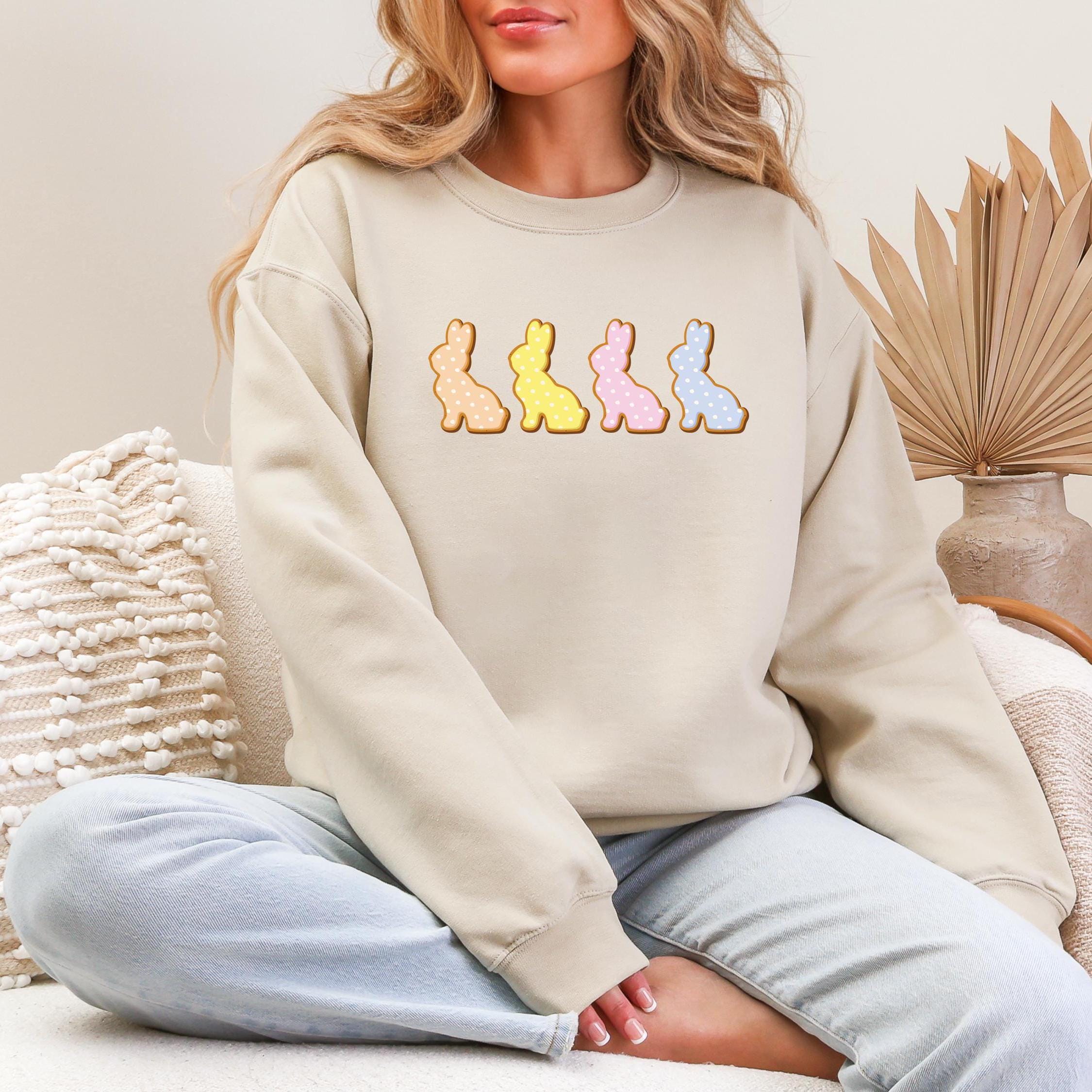 Easter Bunny Cookie Shirt Sweatshirt | Cute Easter Shirt, Happy Easter Shirt, Easter Tee, Women Easter Tee, Cute Bunny Tee,Easter Sweatshirt