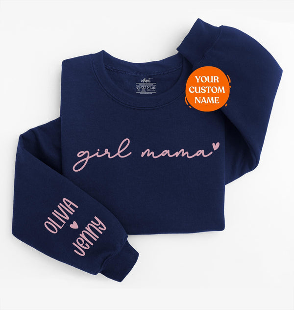 Girl Mama Sweatshirt With Custom Names | Girl Mom Sweater, Mother's Day Gift, Mother's Day Gift Ideas,New Mom Outfit,Mom Birthday Gift