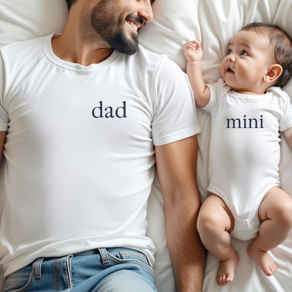 Mini and Dad Tshirt and Bodysuit | Matching Shirts Bodysuit, Father's Day gift, Gift for Husband Dad Father Child Outfit Matching Dad Baby