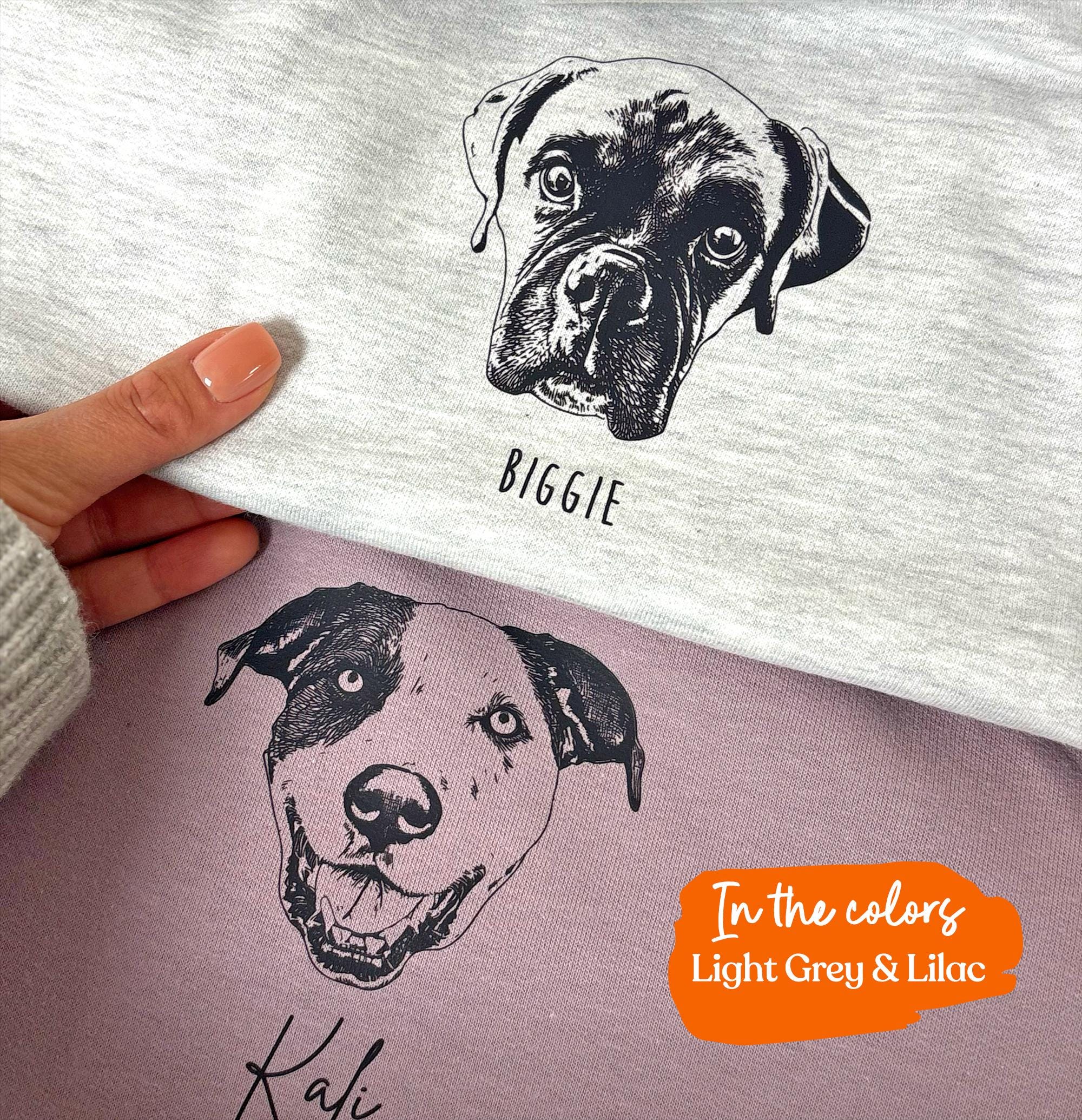 Custom Pet Face Sweatshirt | Custom Dog Photo and Name Sweater, Custom Dog Cat Portrait Gift, Pet Memorial Gift, Dog Mom Gift