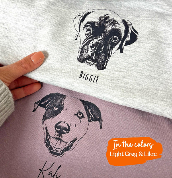 Custom Pet Face Sweatshirt | Custom Dog Photo and Name Sweater, Custom Dog Cat Portrait Gift, Pet Memorial Gift, Dog Mom Gift