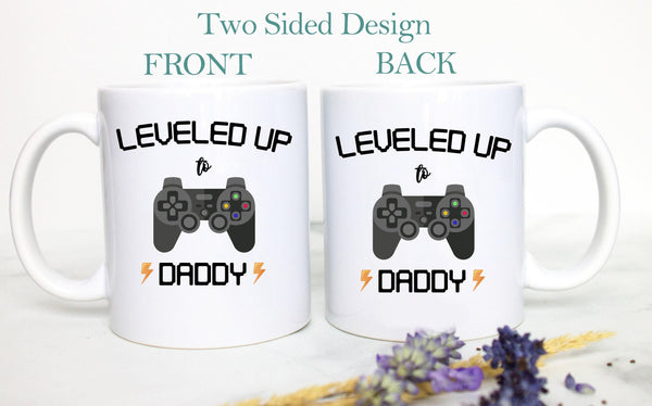Leveled Up to Daddy PlayStation - White Ceramic Mug
