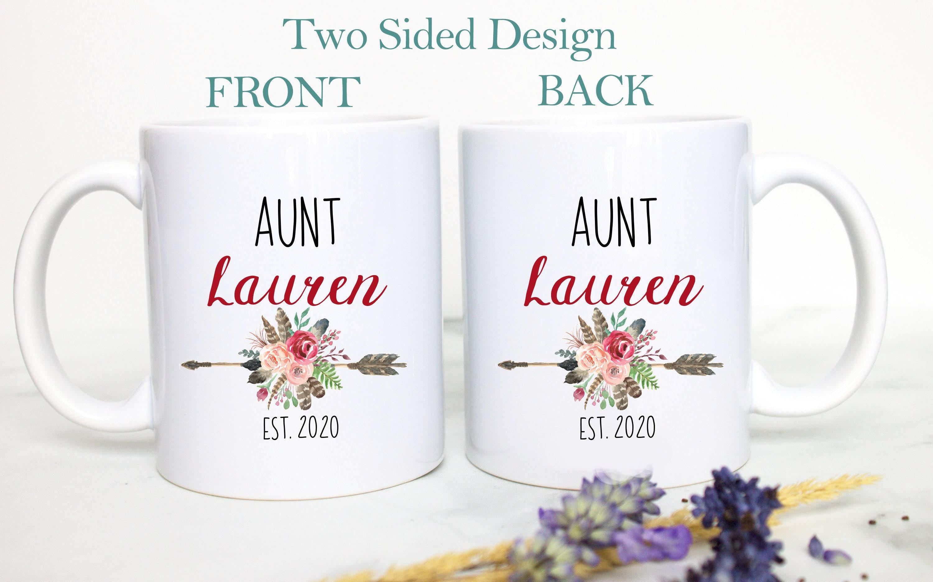Boho Bohemian Red Personalized Aunt Name - White Ceramic Mug