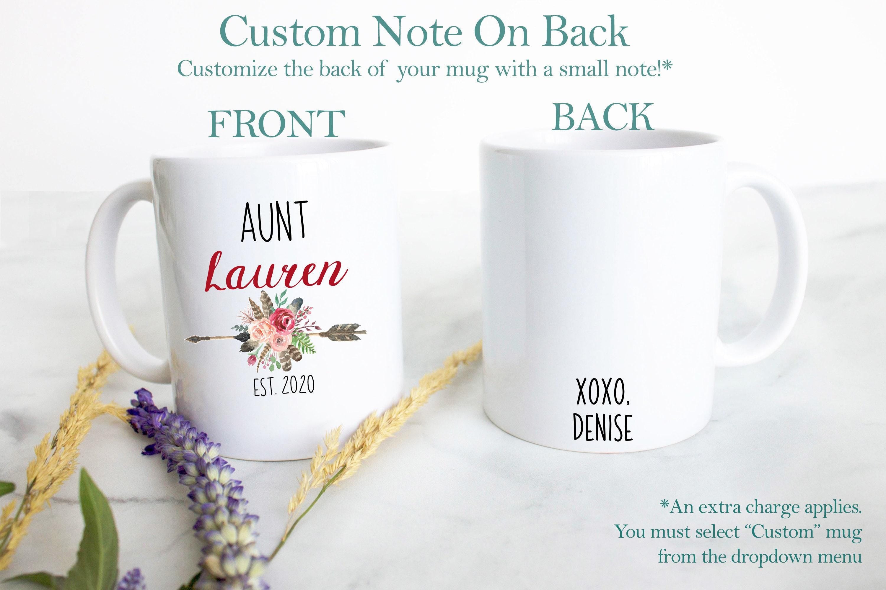 Boho Bohemian Red Personalized Aunt Name - White Ceramic Mug