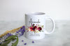 Burgundy Boho Floral Bridesmaid Custom Name With Date - White Ceramic Mug