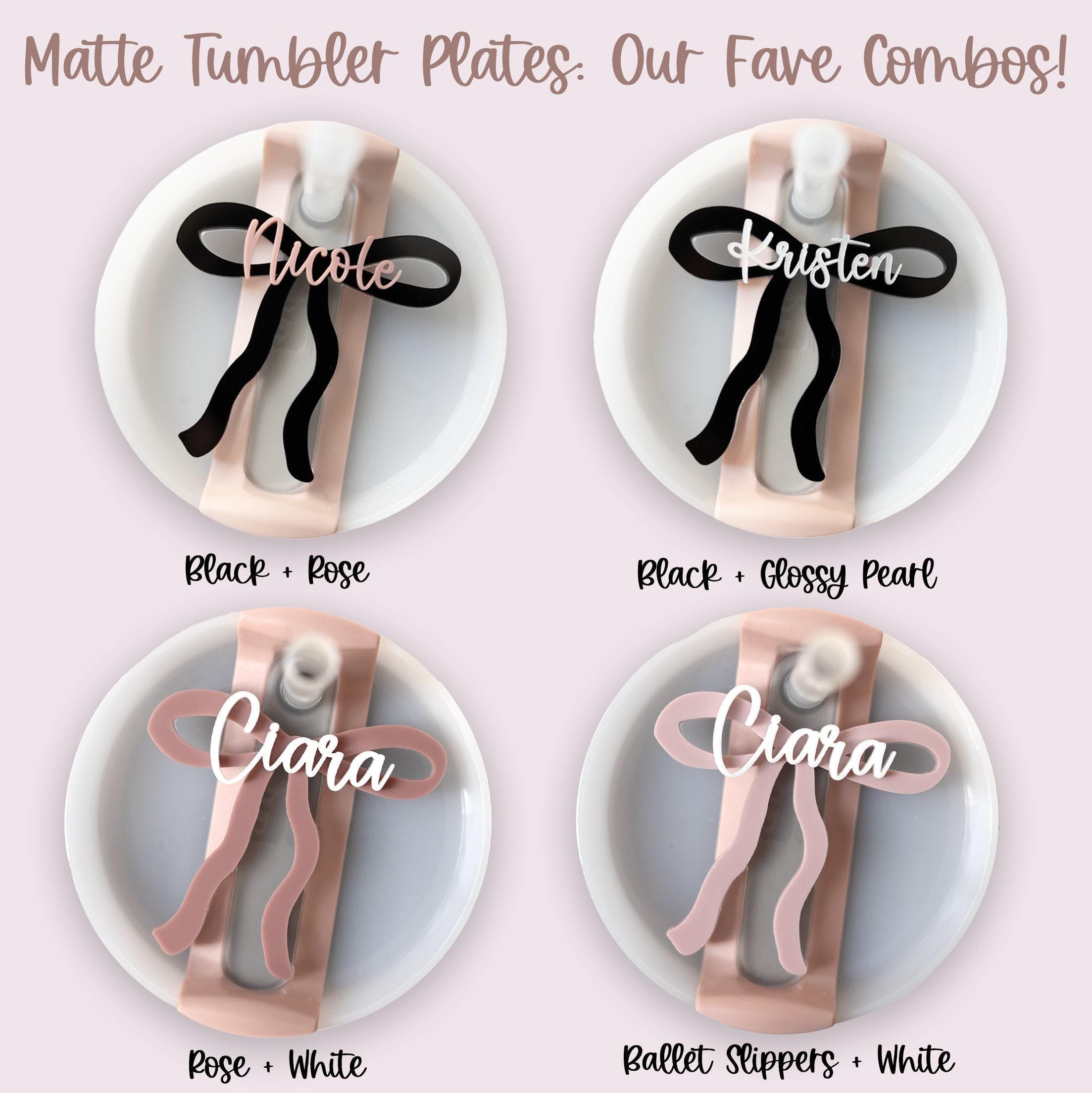 Personalized Bow Tumbler Name Plate Quencher H2.0