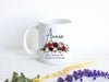 Burgundy Floral Bridesmaid Custom Name - White Ceramic Mug