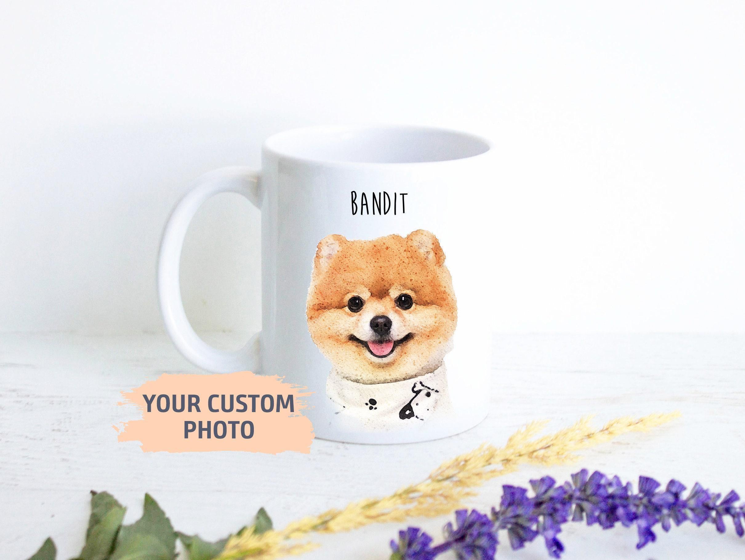 Custom Dog Mug, Pet Portrait, Personalized Dog Lovers Mug, Dog Owner Gift, Dog Mom, Dog Dad, Gift for Dog Photo Mug, Pet Loss, Dog Memorial
