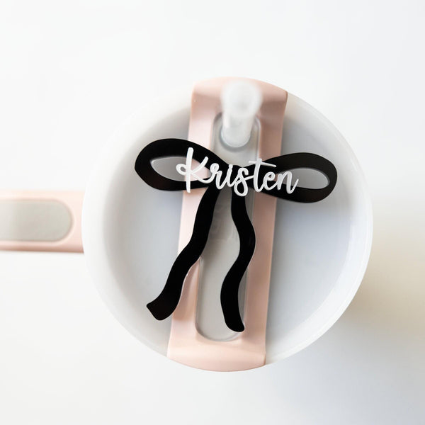 Personalized Bow Tumbler Name Plate Quencher H2.0