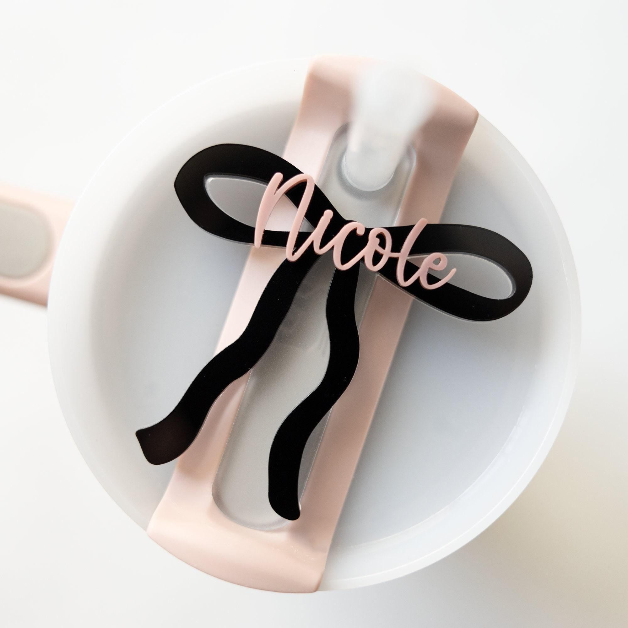 Personalized Bow Tumbler Name Plate Quencher H2.0