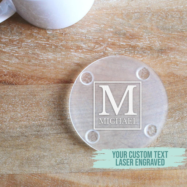 Laser Engraved Personalized Coaster - Custom Name