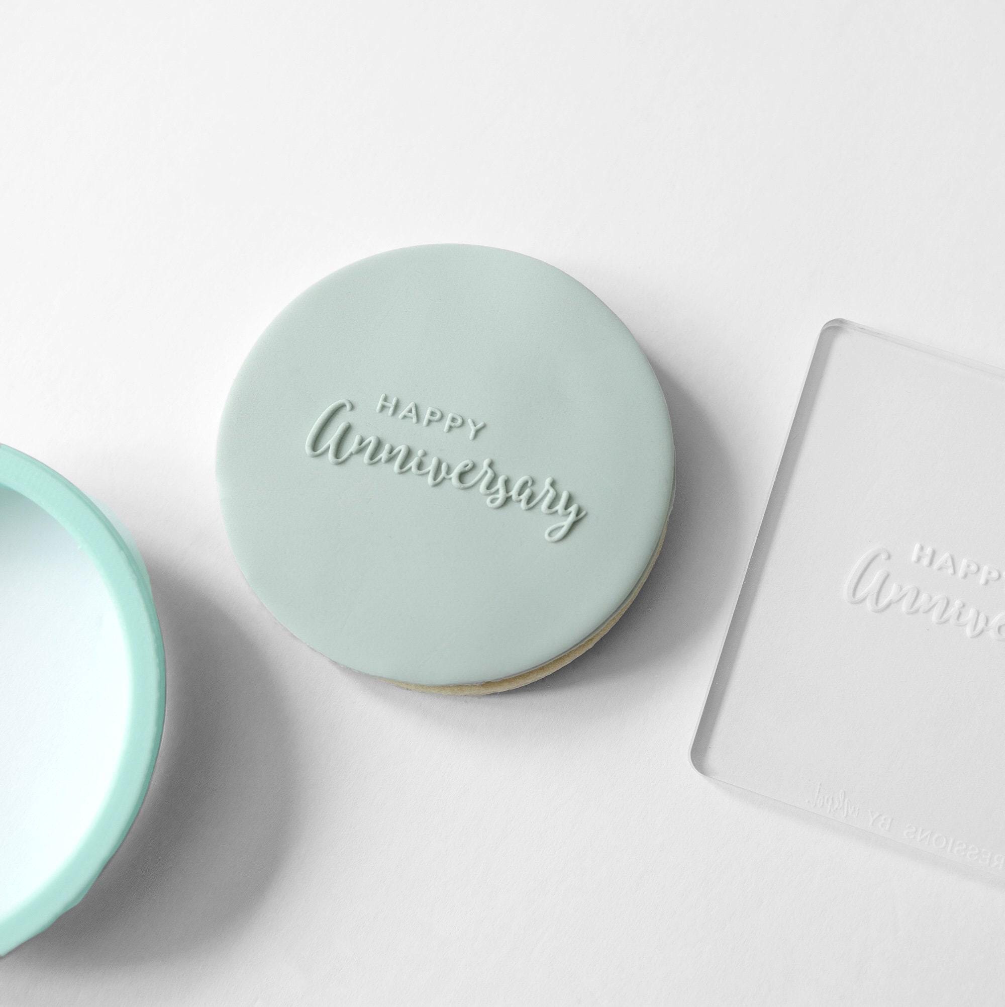 Happy Anniversary Fondant Embosser Stamp and Cutter