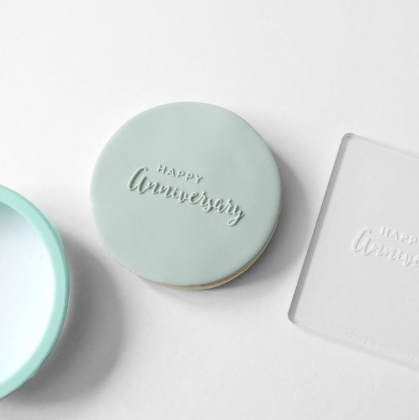 Happy Anniversary Fondant Embosser Stamp and Cutter