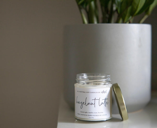 Hazelnut Latte Natural Soy Candle | 5oz. Handmade Soy Wax Candle