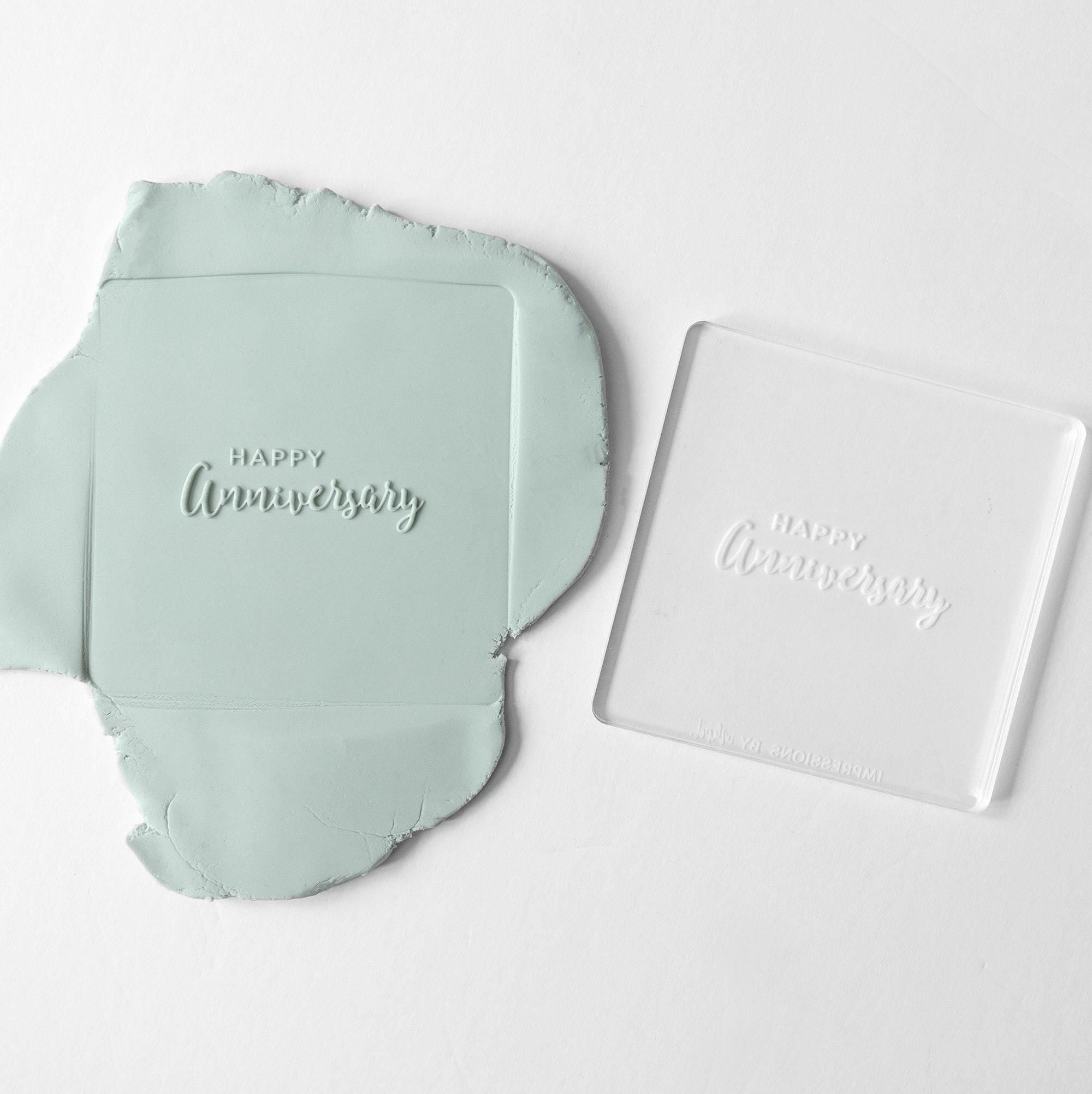 Happy Anniversary Fondant Embosser Stamp and Cutter