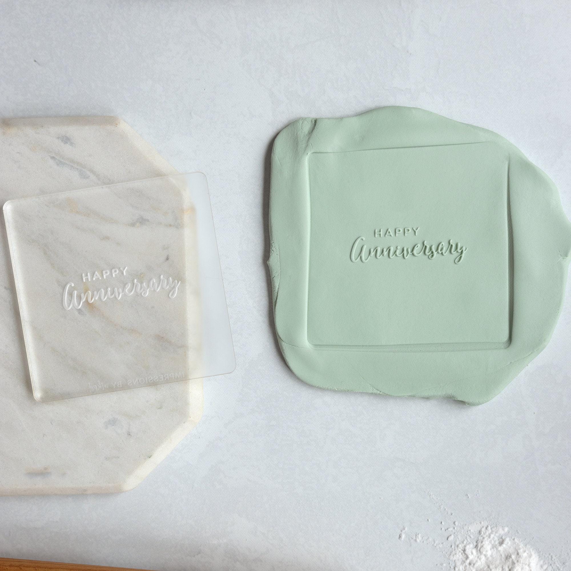 Happy Anniversary Fondant Embosser Stamp and Cutter