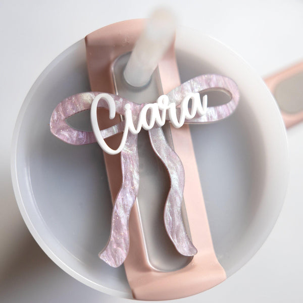 Personalized Bow Tumbler Name Plate Quencher H2.0