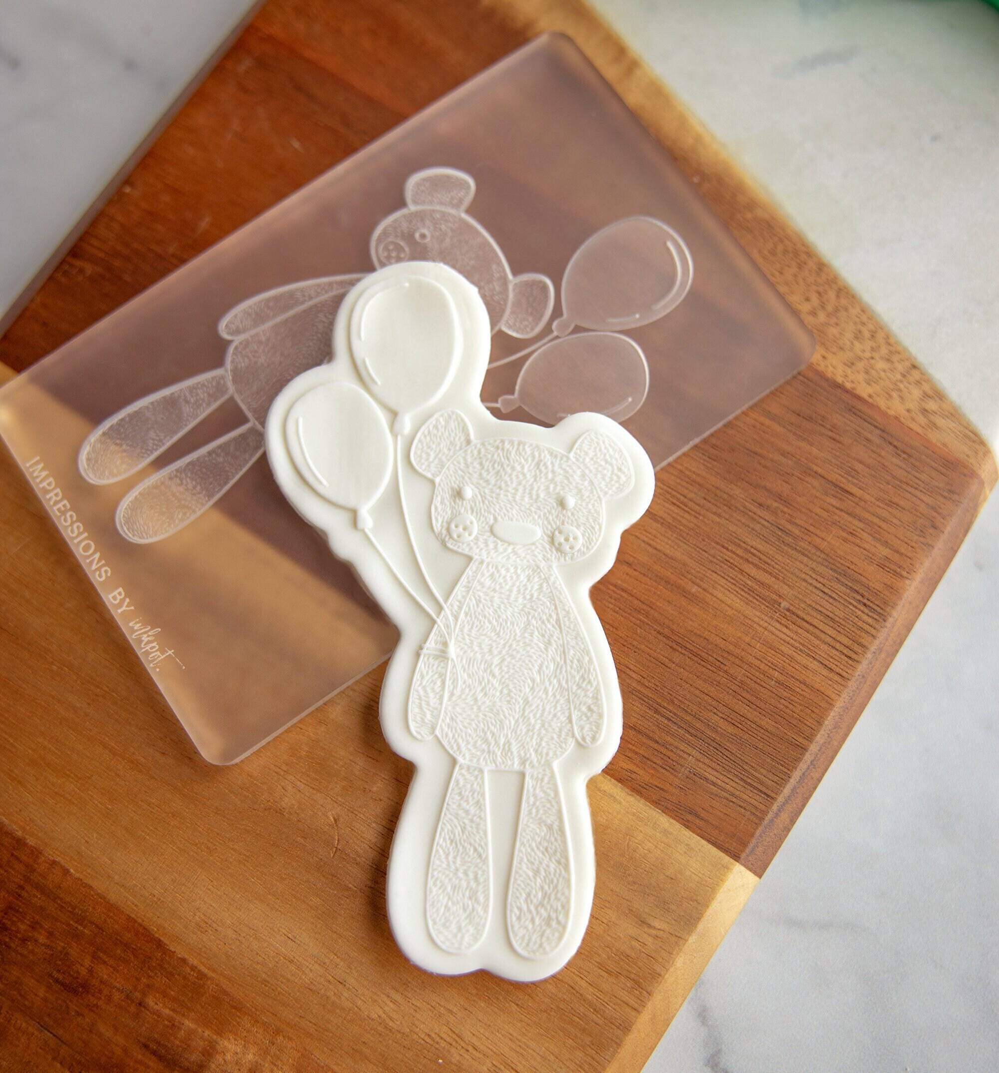 Bear Balloon - Acrylic Fondant Embosser With Optional Cutter