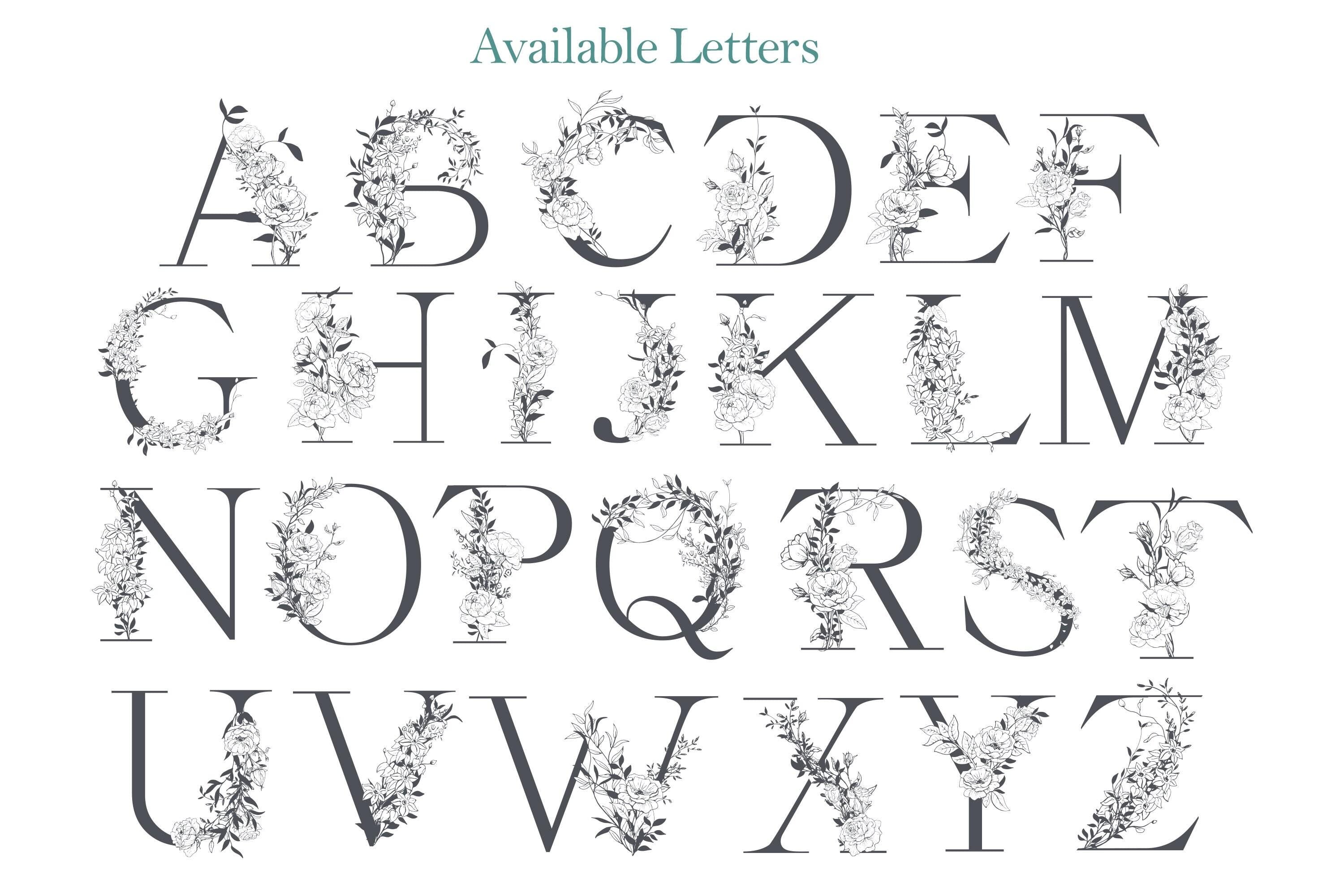 Grey Floral with Custom Initial and Name - White Ceramic Mug