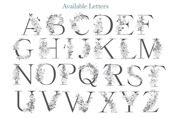 Grey Floral with Custom Initial and Name - White Ceramic Mug