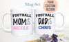 Football Mom Dad Individual OR Mug Set - White Ceramic Mug