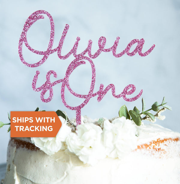 One First Birthday Custom Name Cake Topper