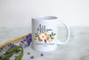 Boho Bohemian Floral Mother of the Bride Custom Name With Date - White Ceramic Mug