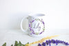 Elegant Floral Lavender with Custom Name - White Ceramic Mug