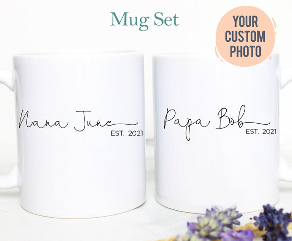 Grandpa and Grandma NAME Individual OR Mug Set