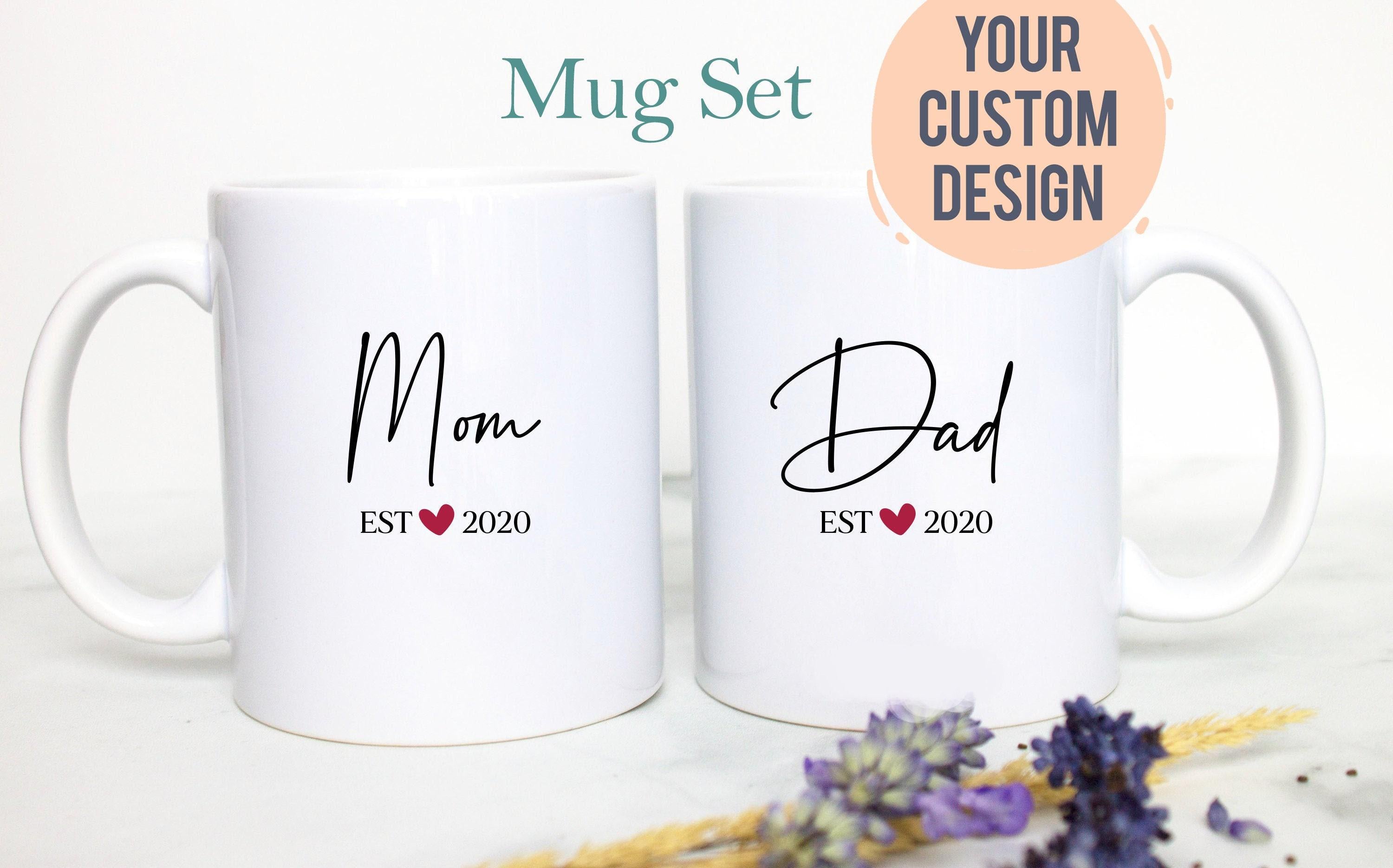 Mom and Dad Individual or Mug Set EST - White Ceramic Mug