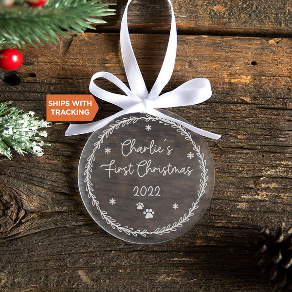 Personalized Dog or Cat First Christmas Ornament