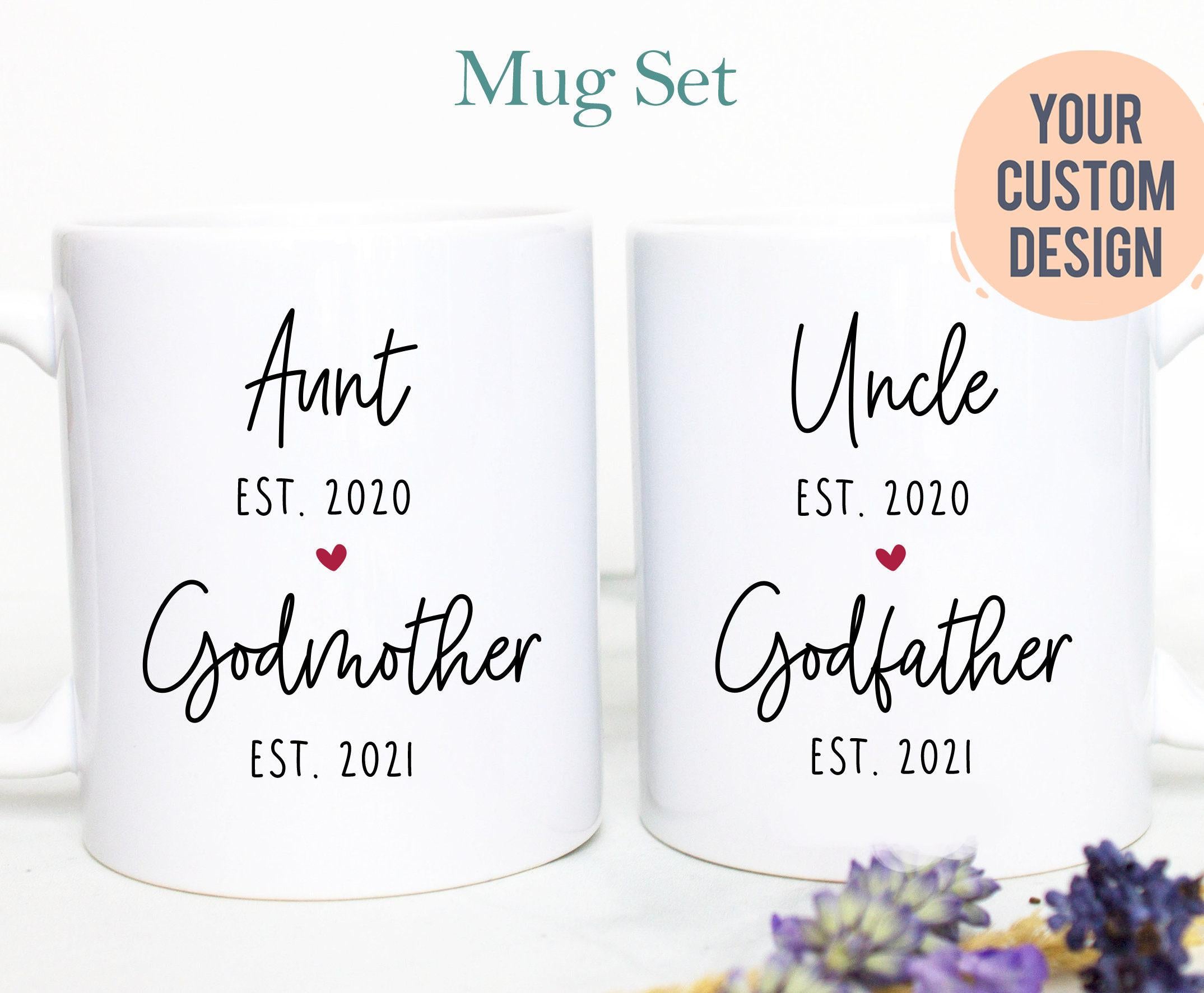 Aunt Promoted to Godmother Uncle Godfather Individual OR Mug Set