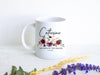 Fall Burgundy Rose Floral Mother of the Groom Custom Name With Date - White Ceramic Mug