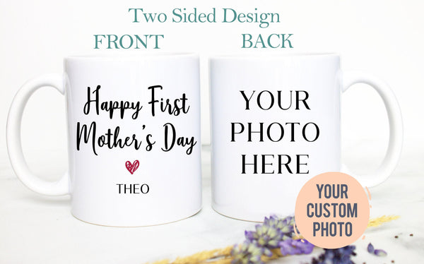 First Mother's Day Custom Photo - White Ceramic Mug