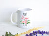 Personalized Aunt Name Pink Floral - White Ceramic Mug