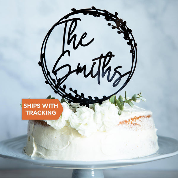 Custom Last Name Wedding Cake Topper