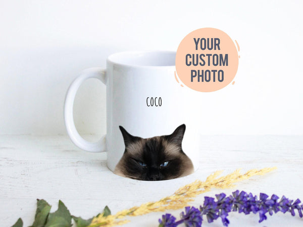 Personalized Cat Photo Mug, Cat Lovers Lady Mug, Custom Cat Gift, Pet Owner Gift, Gift for Mom Friend, Cat Gift, Cat Mom Dad, Funny Cat Gift