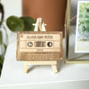 Personalized Music Plaque Wood Casette Tape | Custom Wood Mixtape, Couples Gift, Engagement Gift, Anniversary Gift, Playlist Plaque Sign