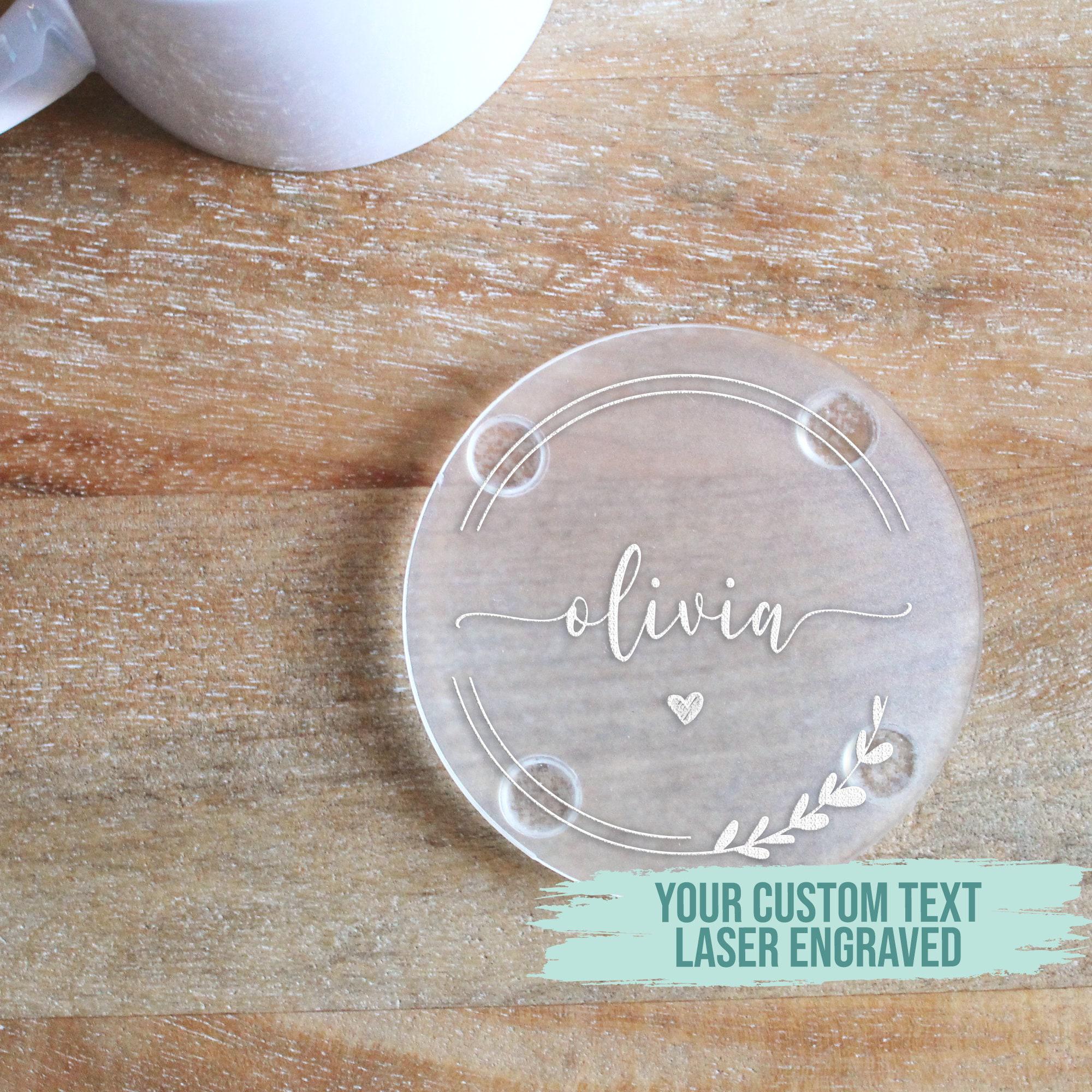 Laser Engraved Personalized Coaster - Custom Name