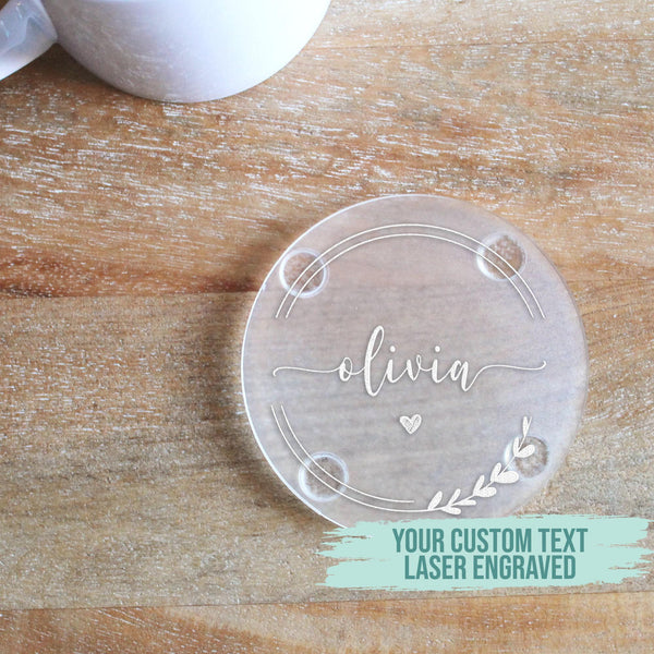 Laser Engraved Personalized Coaster - Custom Name