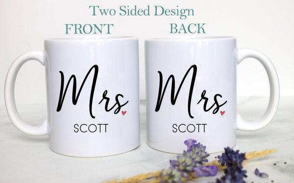 Married Mrs. Custom Date - White Ceramic Mug